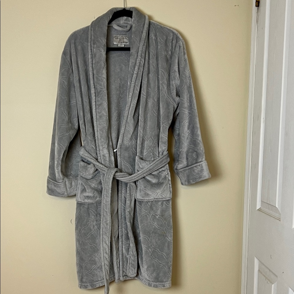 Sz M Daniel Buchler New York Women's Gray Plush Robe